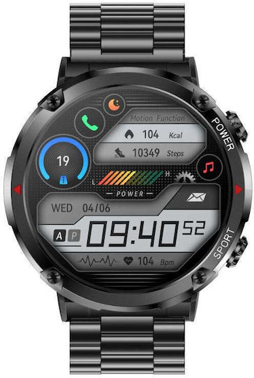 Smartwatch Gravity Zegarek Meski Smartwatch Gravity Gt21-1 Bk Bk Steel/bk
