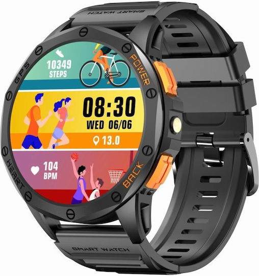 Gravity Gps Gt24-2 Smartwatch Black + White Strap