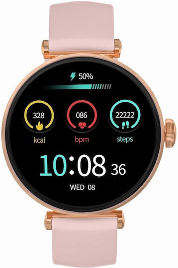 Smartwatch Gravity Rose Gold-silver Pink 2 Straps Gt26-4