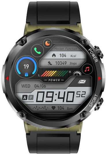 Εξυπνο Ρολοϊ Gravity Ζεγαρεκ Μεινσκι Smartwatch Gravity Gt21-7 Χακι Χακι Bk