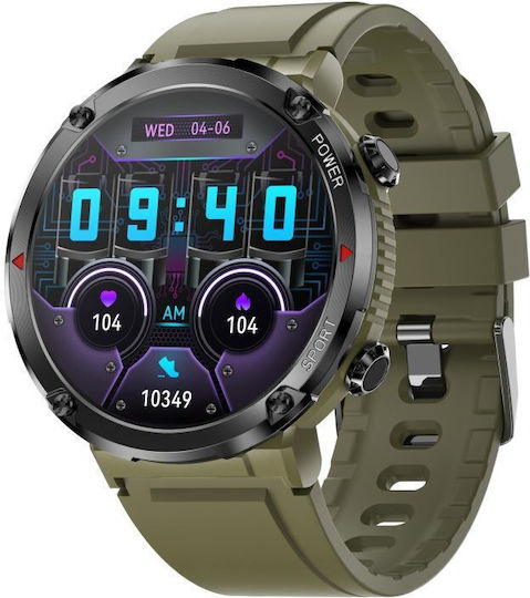 Εξυπνο Ρολοϊ Gravity Ζεγαρεκ Μεινσκι Smartwatch Gravity Gt21-7 Χακι Χακι Bk