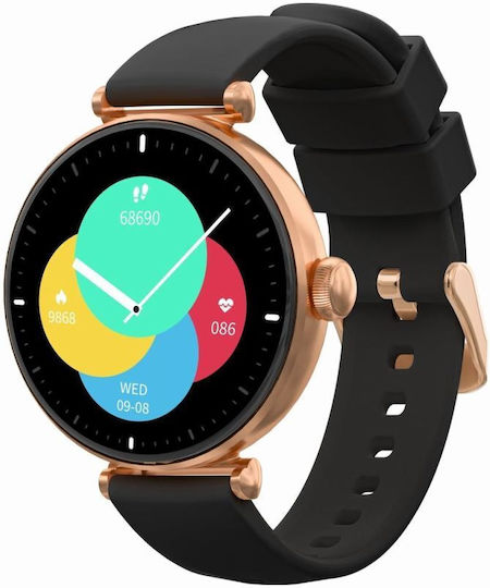 Smartwatch Gravity Rose Gold Black 2 Straps Gt26-6