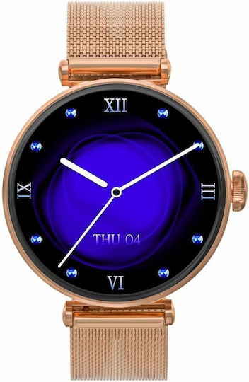 Smartwatch Gravity Rose Gold Black 2 Straps Gt26-3