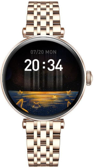 Smartwatch Gravity Rose Gold Black 2 Straps Gt26-6
