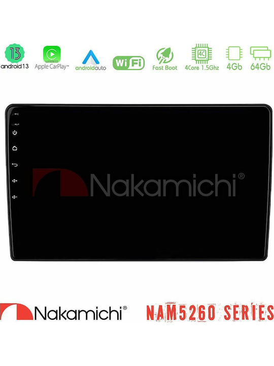 Nakamichi Nam5260 Series 4core Android13 4+64gb Honda Fr-v 2004-2009 Navigation Multimedia Tablet 10" Carplay + & Android Auto