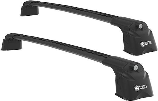 Turtle Roof Bars Aluminum Air3 (with Roof Rack Legs and Lock) Black