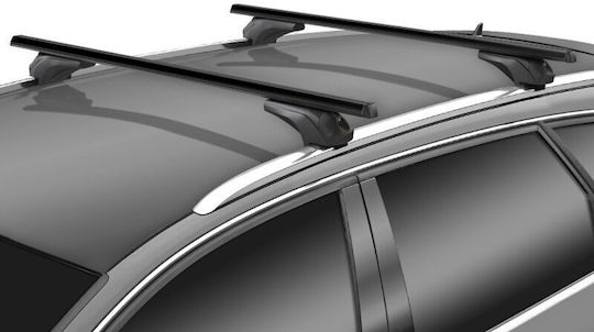 Menabo – Car Roof Bars Anodized Aluminum Ariem XL Black 131.5cm Key Flush Raised Rails Safe Load Transport – 2 Pieces 16160/mb 16160/mb