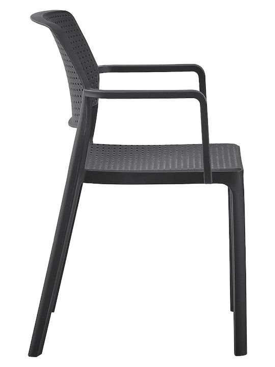 Gartenstühle Polypropylen CALORA Schwarz 55x54.5x83cm