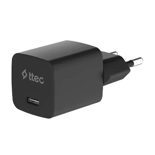 TTEC Wireless Charger GaN With USB-C Port 45W Power Delivery Black SmartCharger