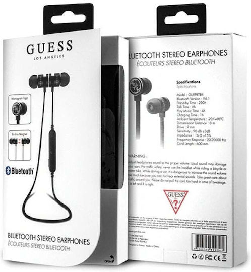 Guess GUEPBTBK In-ear Bluetooth Handsfree Ακουστικά Μαύρα