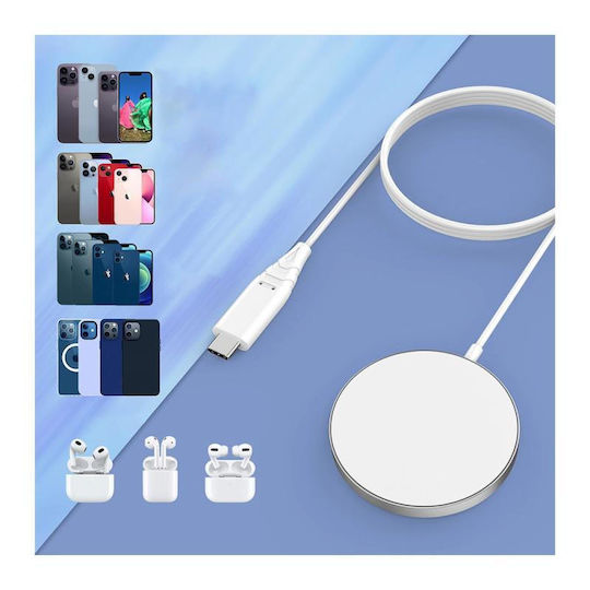 Choetech Φορτιστής Magsafe 15W Λευκός (T518-F)