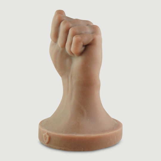 Μπουνιά Fisting Σιλικόνης Closed Fist Medium Platinum Silicone Fisting Dildo 12,70 Cm Ανοιχτό Καφέ
