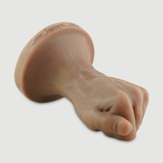 Μπουνιά Fisting Σιλικόνης Closed Fist Medium Platinum Silicone Fisting Dildo 12,70 Cm Ανοιχτό Καφέ