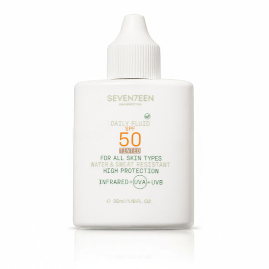 Seventeen Daily Fluid Αδιάβροχη Αντηλιακή Λοσιόν Προσώπου SPF50 με Χρώμα 35ml