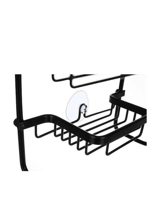An der Wand montiertes Badezimmerregal Metallisch 63x14x28cm Schwarze