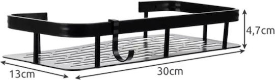 Raft De Baie Montat Pe Perete Metalic 30x13x4.7cm Negru