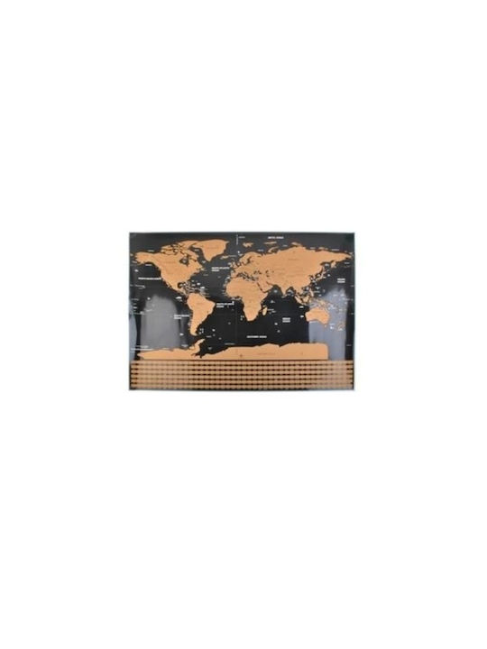 Scratch-off Weltkarte Zubehör 82 X 59 Cm Schwarzes