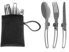 Set Accesorii Gătit Camping Oțel Inoxidabil Durabil Negru Kesnup