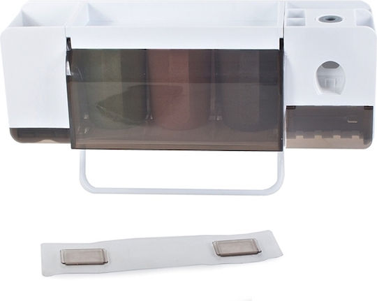 Bază de Susținere pentru Periuță de Dinți cu Dozator Automat de Pastă de Dinți din Plastic cu Ventuză Albă 9789377301033