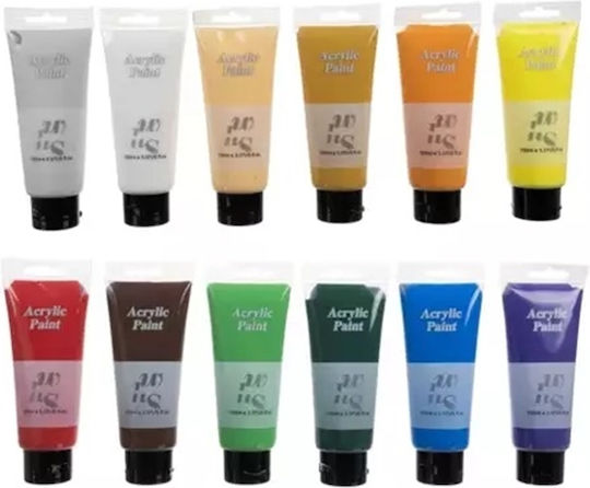 Σετ Νερομπογιές Πολύχρωμες 100ml 12τμχ