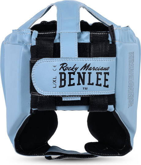 Benlee Mike Adult Open Face Boxing Helmet Made of Synthetic Leather Blue