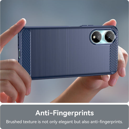 Forcell Honor X7β 4g X7b 5g Honor 90 Carbon Fiber Θήκη Σιλικόνης Blue