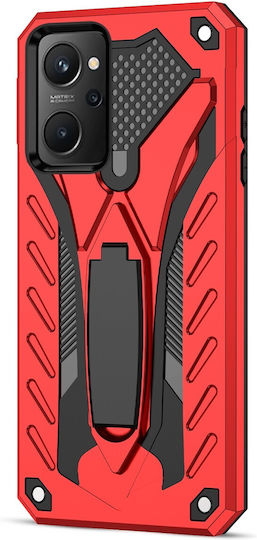 Forcell Realme 9i Armor Stand Твърд Калъф Червен
