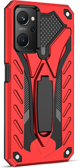 Forcell Realme 9i Armor Stand Твърд Калъф Червен