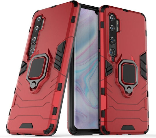 Forcell Xiaomi Mi Note 10 10 Pro Магнитен Пръстен Калъф Твърд Червен
