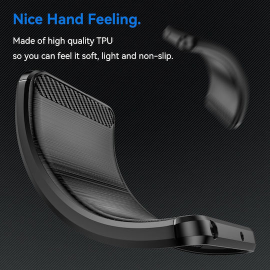 Forcell Xiaomi Poco C65 Xiaomi Redmi 13C 4G Carbon Fiber Silicone Case Black