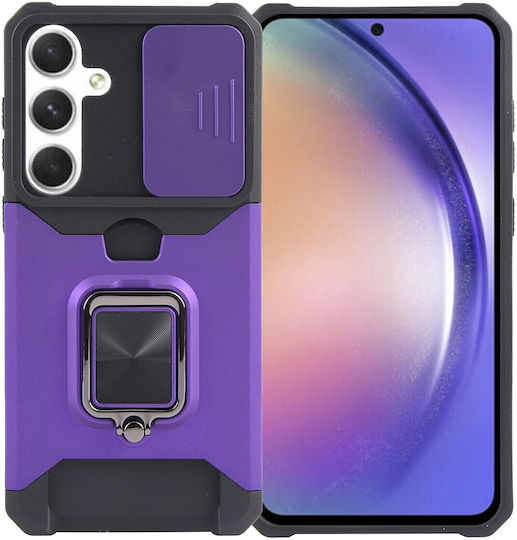 Forcell Samsung Galaxy A55 5g Camera Shield & Stand Husă Rigidă Mov