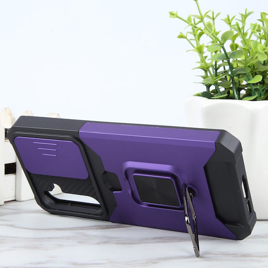 Forcell Samsung Galaxy A55 5g Camera Shield & Stand Husă Rigidă Mov