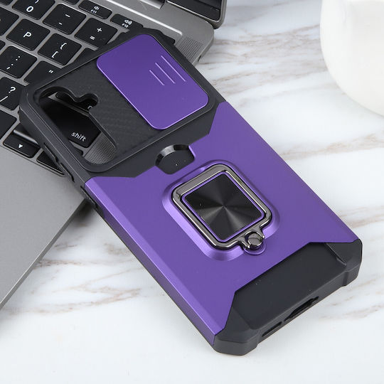 Forcell Samsung Galaxy A55 5g Camera Shield & Stand Husă Rigidă Mov