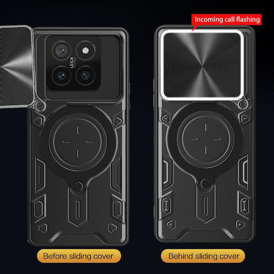 Forcell Xiaomi 14t 5g Camshield Suport Magnetic Husă Rigidă Neagră