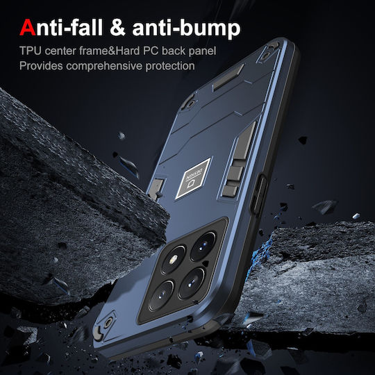 Forcell Xiaomi Poco X6 Pro 5G Rüstung Stoßfest Handyhülle Hart Blau