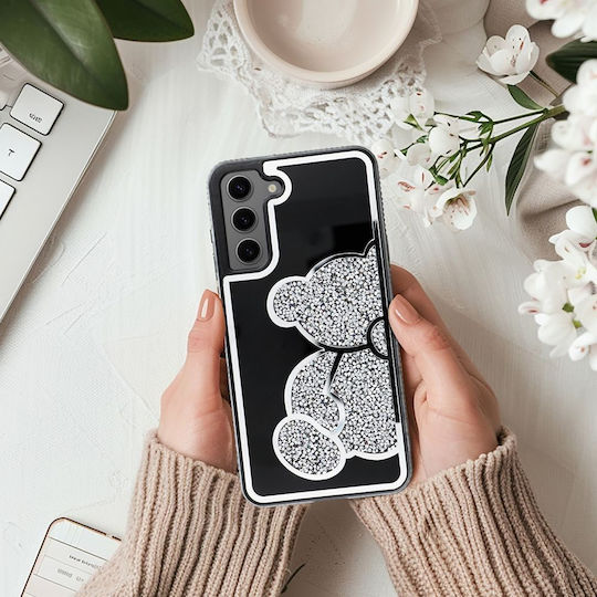 Silicone Teddy Bear Back Cover for Samsung Galaxy A26 5G Silver