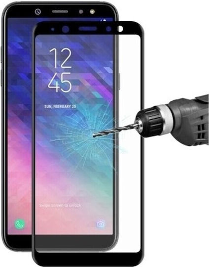 Samsung Galaxy A6 2018 5d Displayschutzfolie Schwarz 9h Härte Vollbild Gehärtetes Glas