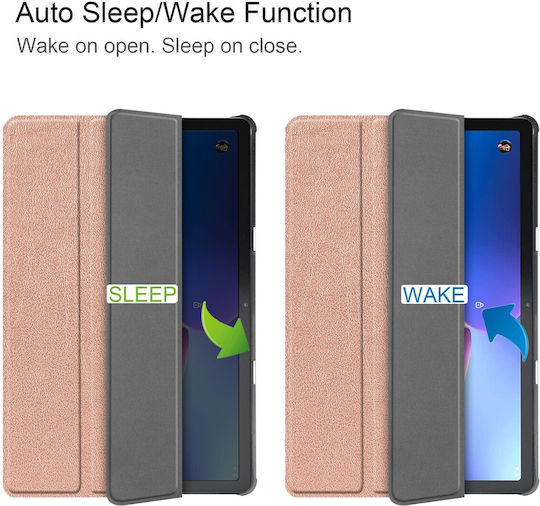 Θήκη Lenovo Tab M10 10.1" 3rd Gen Ροζ-χρυσό Custer Texture 3-fold Holder Tablet Case Rose Gold