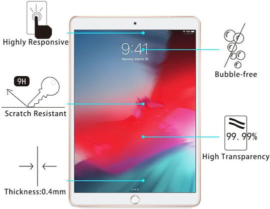 Ipad Air 2019 Ipad Pro 2017 10.5" Screen Protector 9h Surface Hardness Explosion-proof Tempered Glass Film