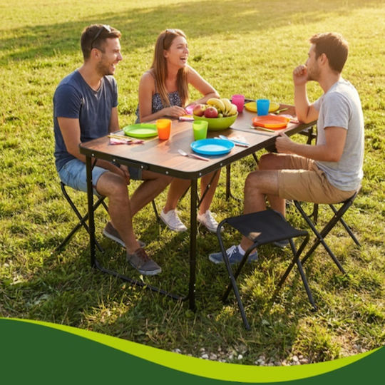 Campingmöbel Tischset aus Aluminium für Camping zusammenklappbar in Campingmöbel Koffer 36x27x33,5cm Braune