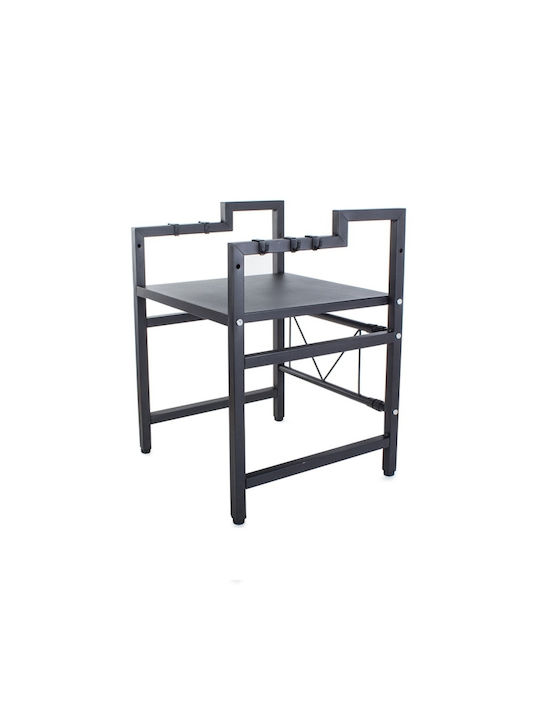 Inox Mikrowellenständer 68x51x36cm Schwarze