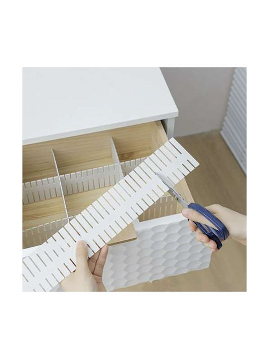 Compartimente Pentru Sertar Din Plastic 46.3x7cm 4 Bucăți Albe