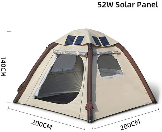 Αυτόματη Σκηνή Camping Igloo Μπεζ 3 Εποχών για 3 Άτομα 200x200x140εκ.