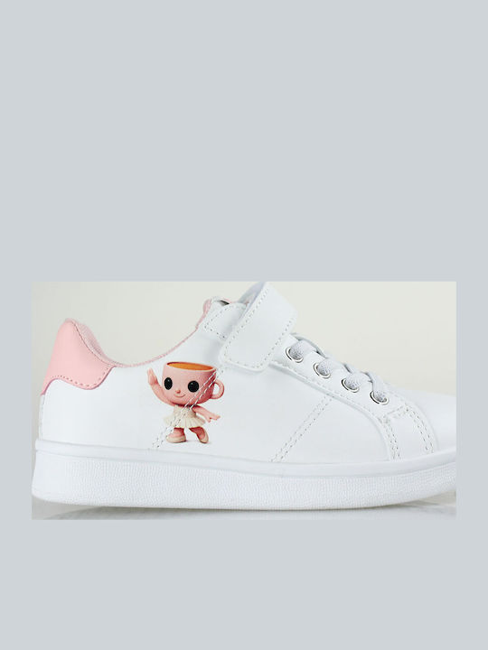 Brainrot Ballerina Capuchina Kids Sneakers Anatomic with Hoop & Loop Closure White