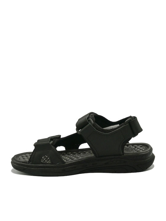 Leather Men's Sandals in Black Color