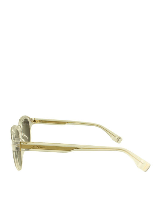 Police Unisex Sunglasses With Transparent Frame With Mirror Lens