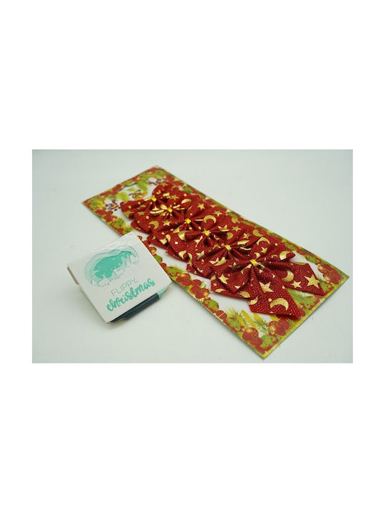 Set 6 Red Bows Stars Christmas Tree 8 X 8 Cm Polyester Alista Home