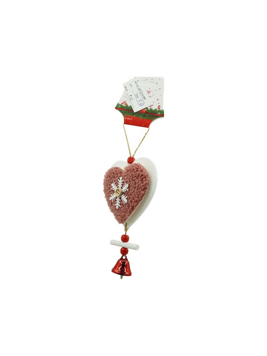 Besticktes Herz Weihnachtsbaumschmuck Alista Home Rosa Holz 18 Cm