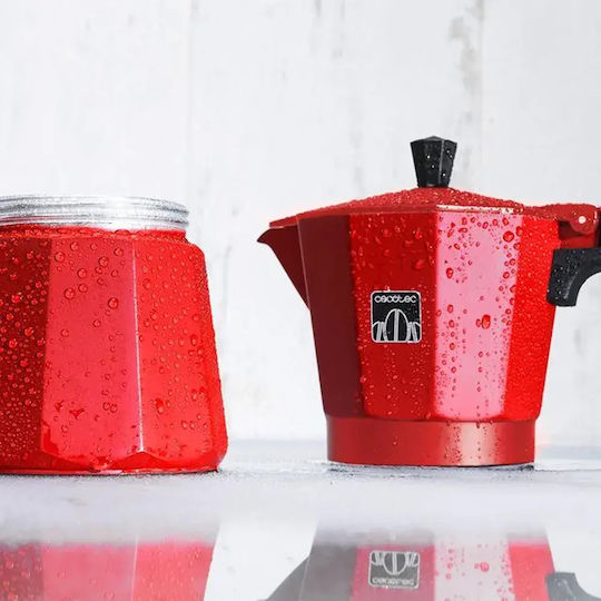 Cecotec Cafetieră Electrică Pentru Plită Espresso 9 Căni Inox Roșu