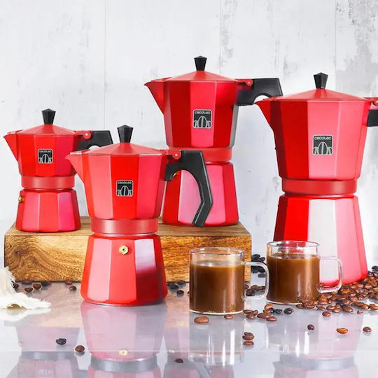 Cecotec Cafetieră Electrică Pentru Plită Espresso 9 Căni Inox Roșu
